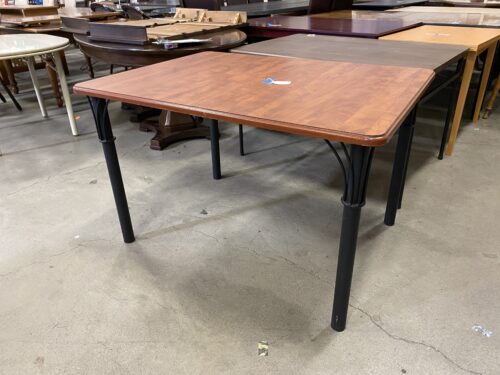 AMISCO Black Steel and Red Wood Dining Table