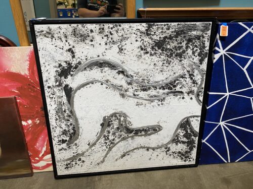 Abstract Black and White Textured Wall Décor