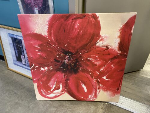 Red Flower Textured Wall Décor