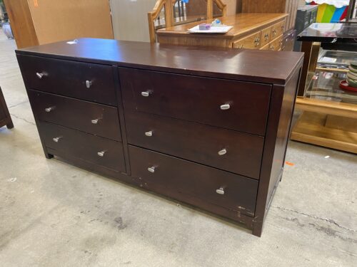 Modern Burgundy 6 Drawer Dresser