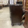 SCHNADIG Vintage Dark Wood Red Marble Topped Wine Rack Buffet