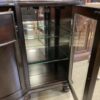 SCHNADIG Vintage Dark Wood Red Marble Topped Wine Rack Buffet