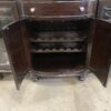 SCHNADIG Vintage Dark Wood Red Marble Topped Wine Rack Buffet