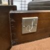 SCHNADIG Vintage Dark Wood Red Marble Topped Wine Rack Buffet