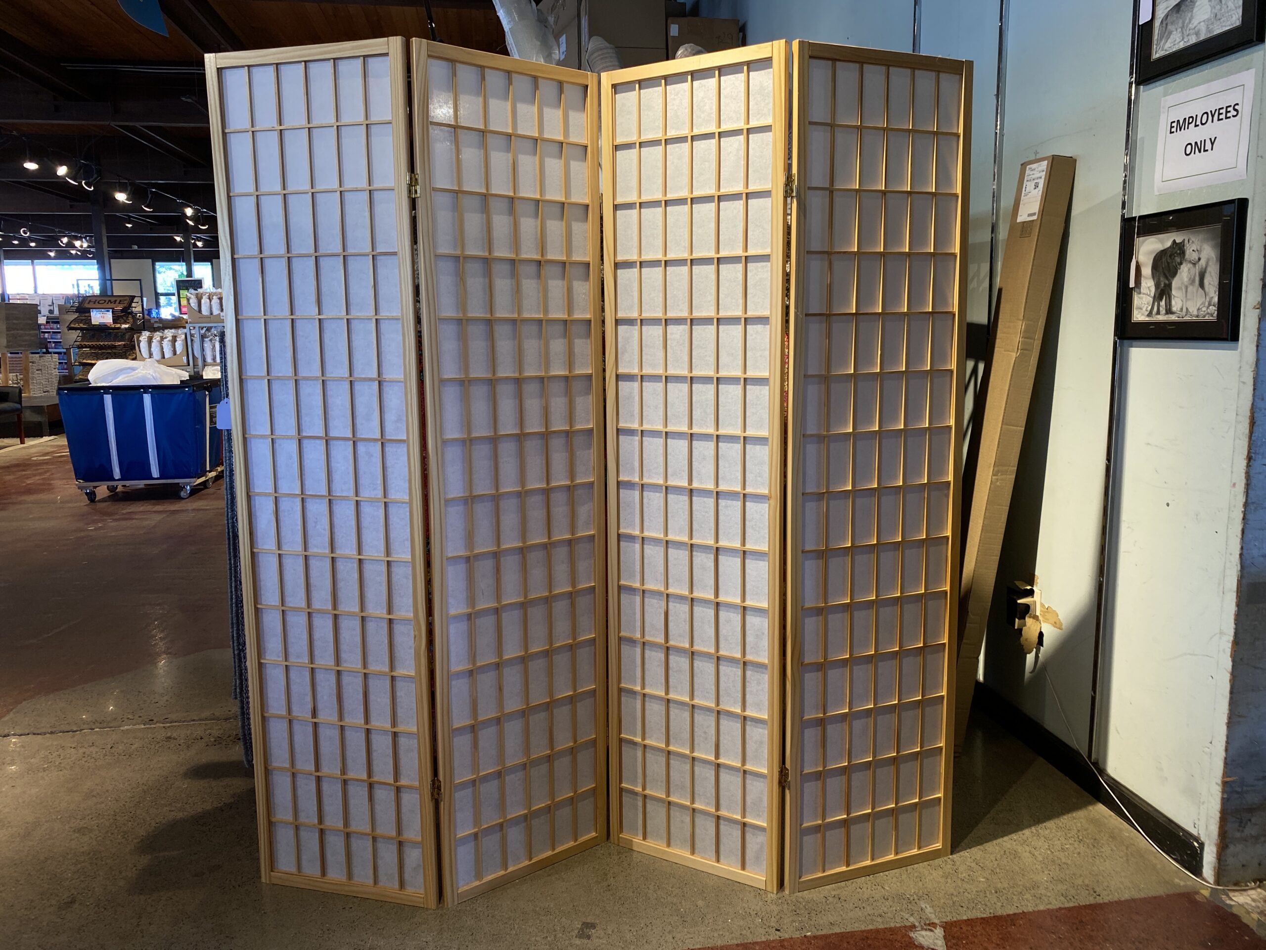 Blonde Wood Shoji-Style Room Divider
