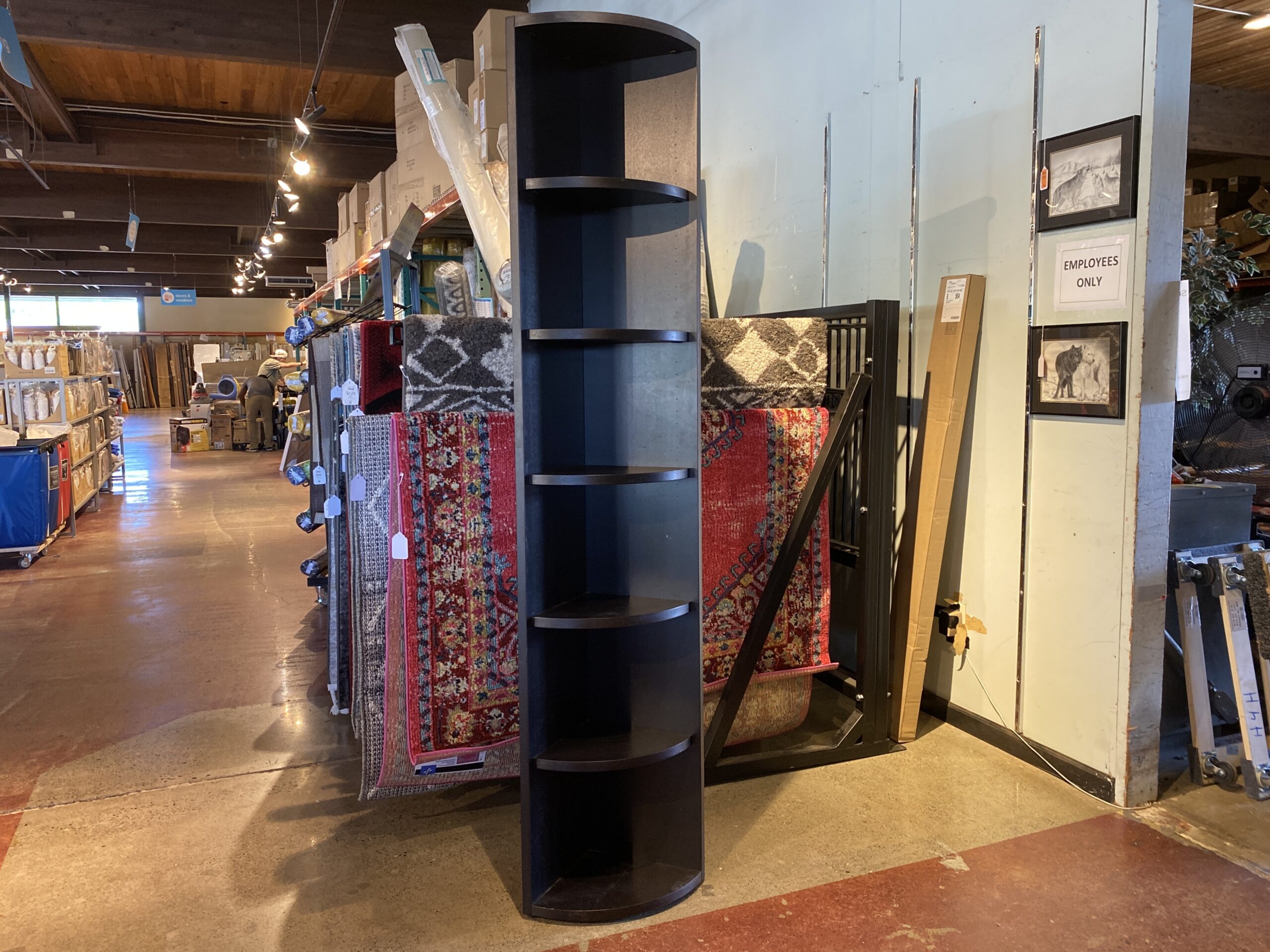 Slim Black Curved Front Corner Shelf