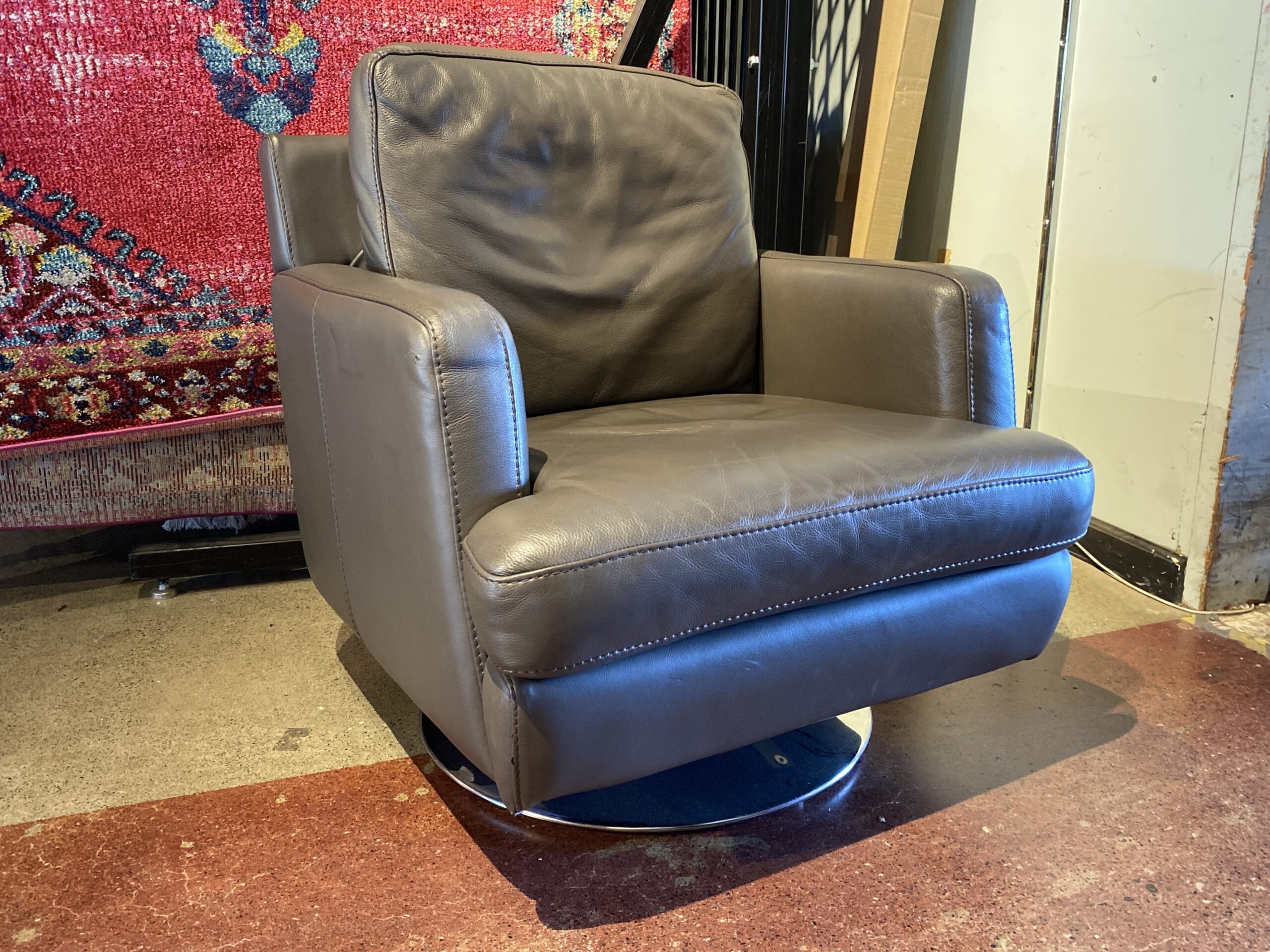 Chic Modern Storm Grey Swivel Chair
