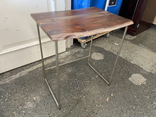 Rustic Metal & Wood Side Table