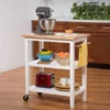 TRINITY NEW! 3-Tier Metal Kitchen with Acacia Top