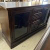 Dark Brown Glass Door TV Stand