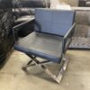 Black Faux Leather X Legged Directors Chair