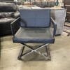 Black Faux Leather X Legged Directors Chair