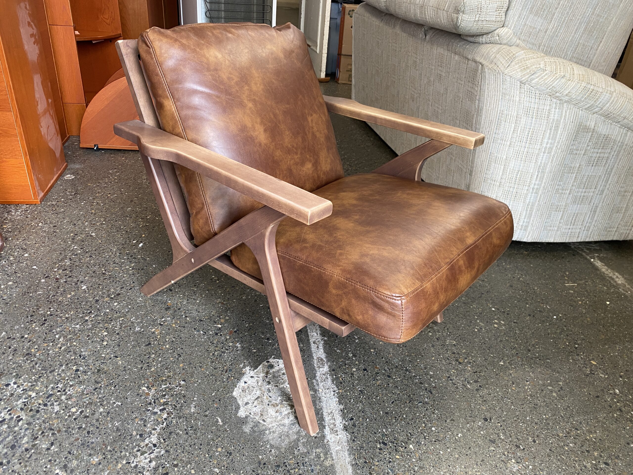 Faux Leather MCM Style Armchair