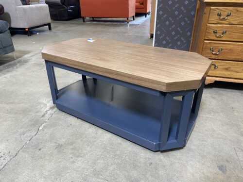 ASHLEY SIGNATURE Landocken Blue and Brown Rolling Coffee Table