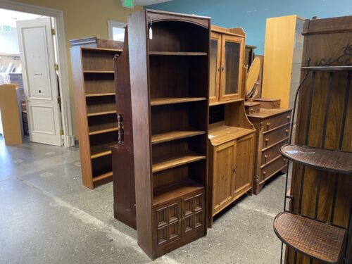 Wooden 5 Shelf 2 Door Display Cabinet