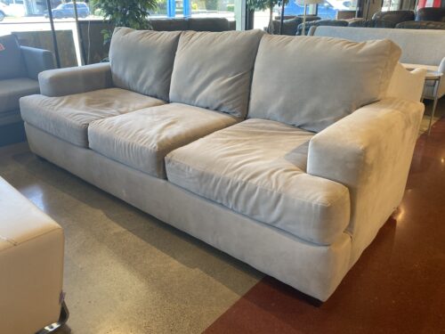 Boxy Plush Pale Grey 3-Seater Sofa