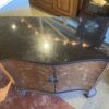 Shapely Black Marble Top Buffet w/ Floral Door