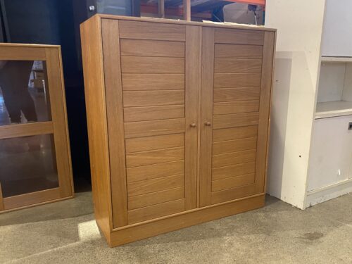 Blonde Center-Open Cabinet w/ Adjustable Shelves