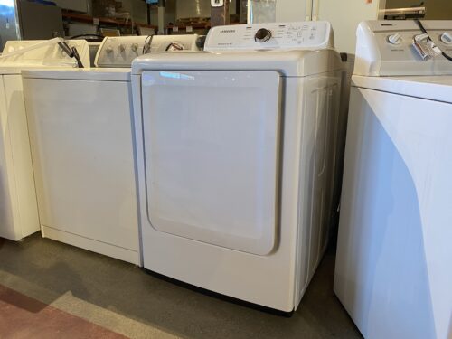 SAMSUNG White Electric Dryer Model #DV40J3000EW/A2