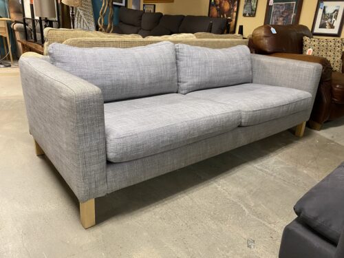 Light Blue 2 Cushion Fabric Sofa