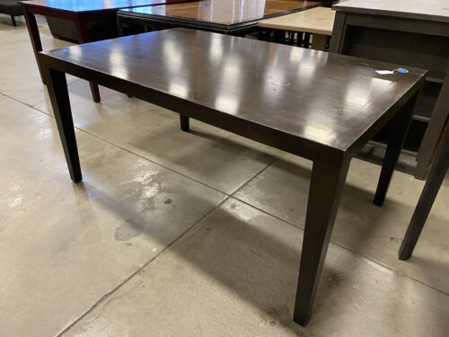 Deep Dark Brown Wood Dining Table