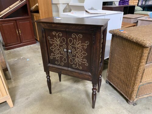 PIER 1 IMPORTS Floral Nail Head Designed Display Cabinet