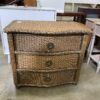 Aged Wicker Curve Fronted 3 Drawer Dresser