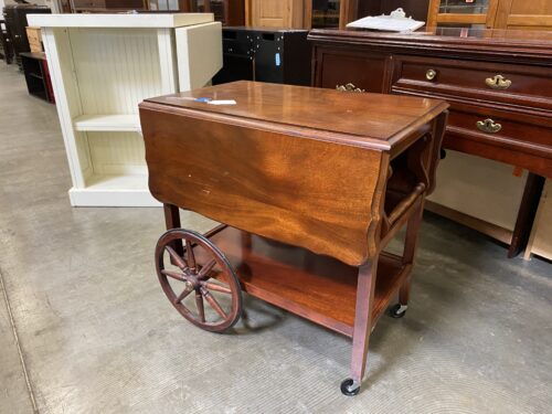 Red Wood Vintage Style Flip-Leaf Table Cart