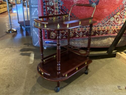 Dark Brown Easy Rolling Bar Cart