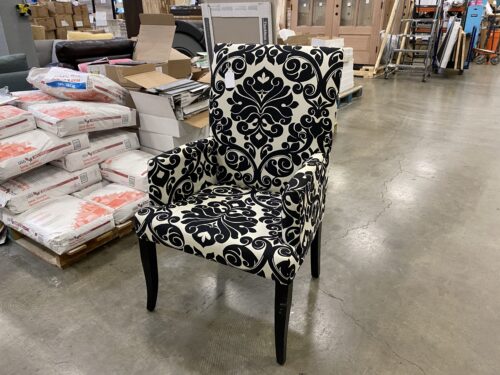 Black on White Filigree High Back Chair