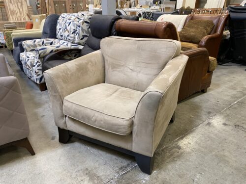 POTTERY BARN Classic Contemporary Beige Angle Arm Chair