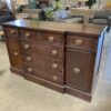 Vintage Red Wood 7 Drawer Buffet