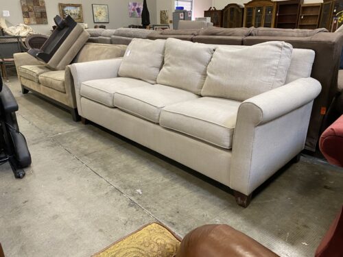 POTTERY BARN Simple Off White Roll Arm Sofa (AS-IS)