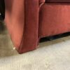 Vibrant Red Clamshell Backed Roll Arm Sofa