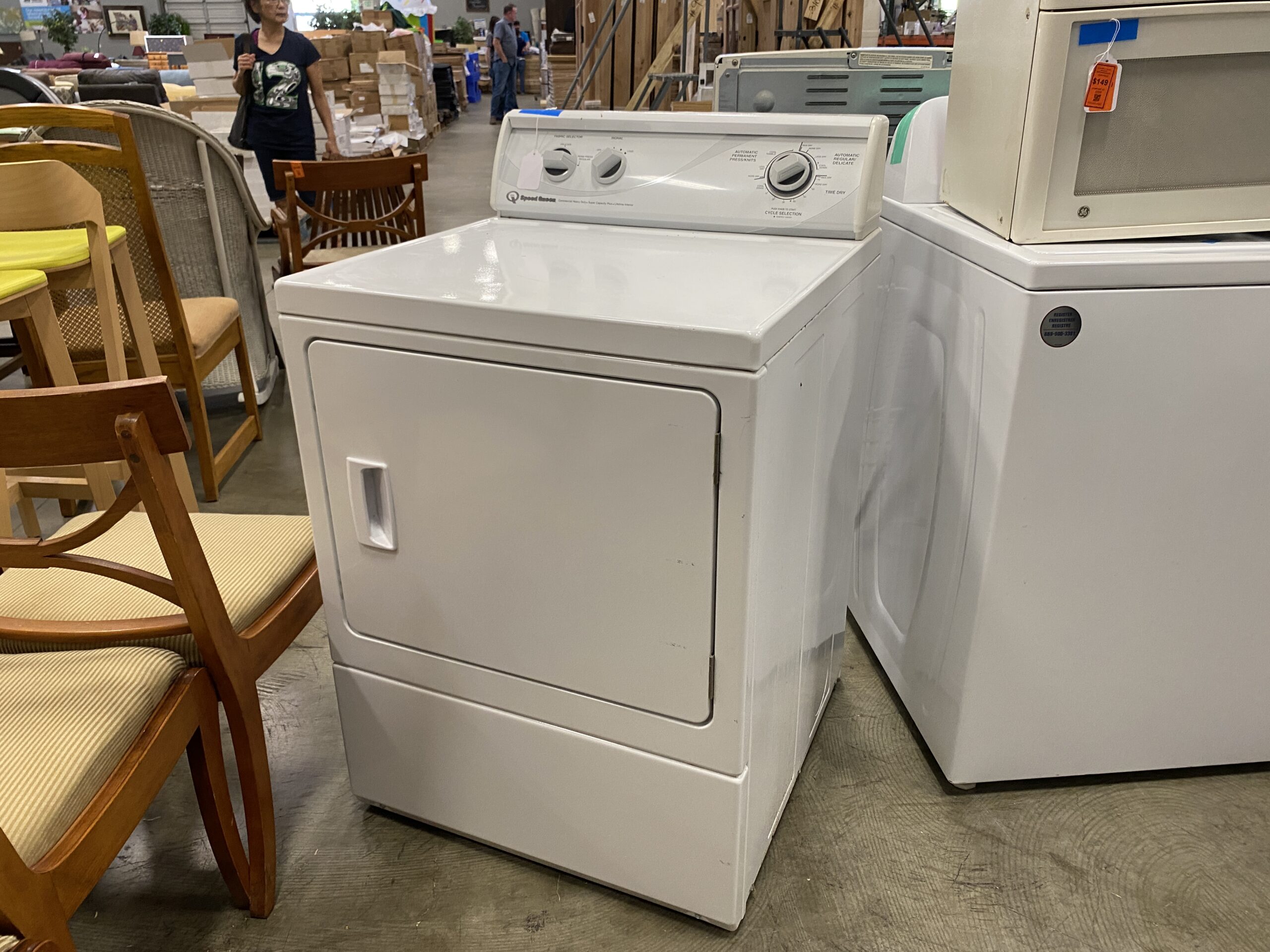 SPEED QUEEN Commercial Heavy Duty Dryer Model #ADE3LRG8171TW01