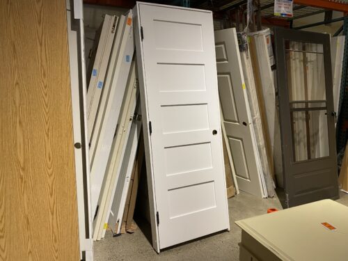 NEW! White 5-Panel Door, Pre-Drilled