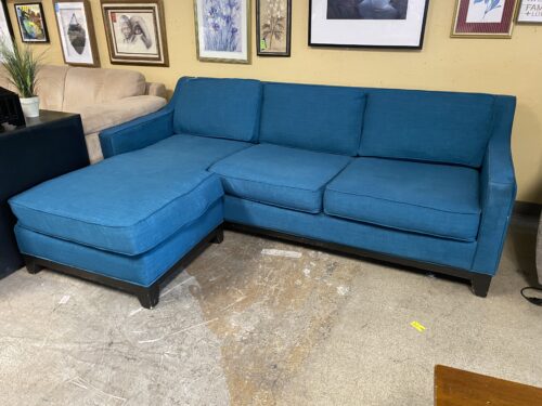 Teal 3 Seat Sofa w/ Moveable Lounger