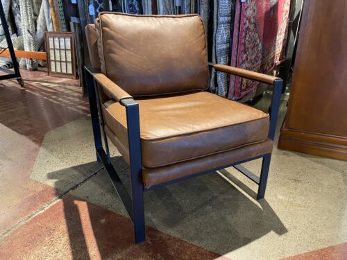 Stylish Modern Brown & Black Metal Frame Lounge Chair