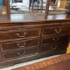 Dark Wooden 6 Drawer Dresser w/ Mirror
