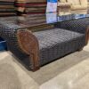 Dark Leaf Woven Glass Top Table