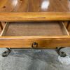 Paneled Wood Side Table w/ Metal Legs