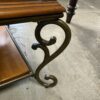 Paneled Wood Side Table w/ Metal Legs