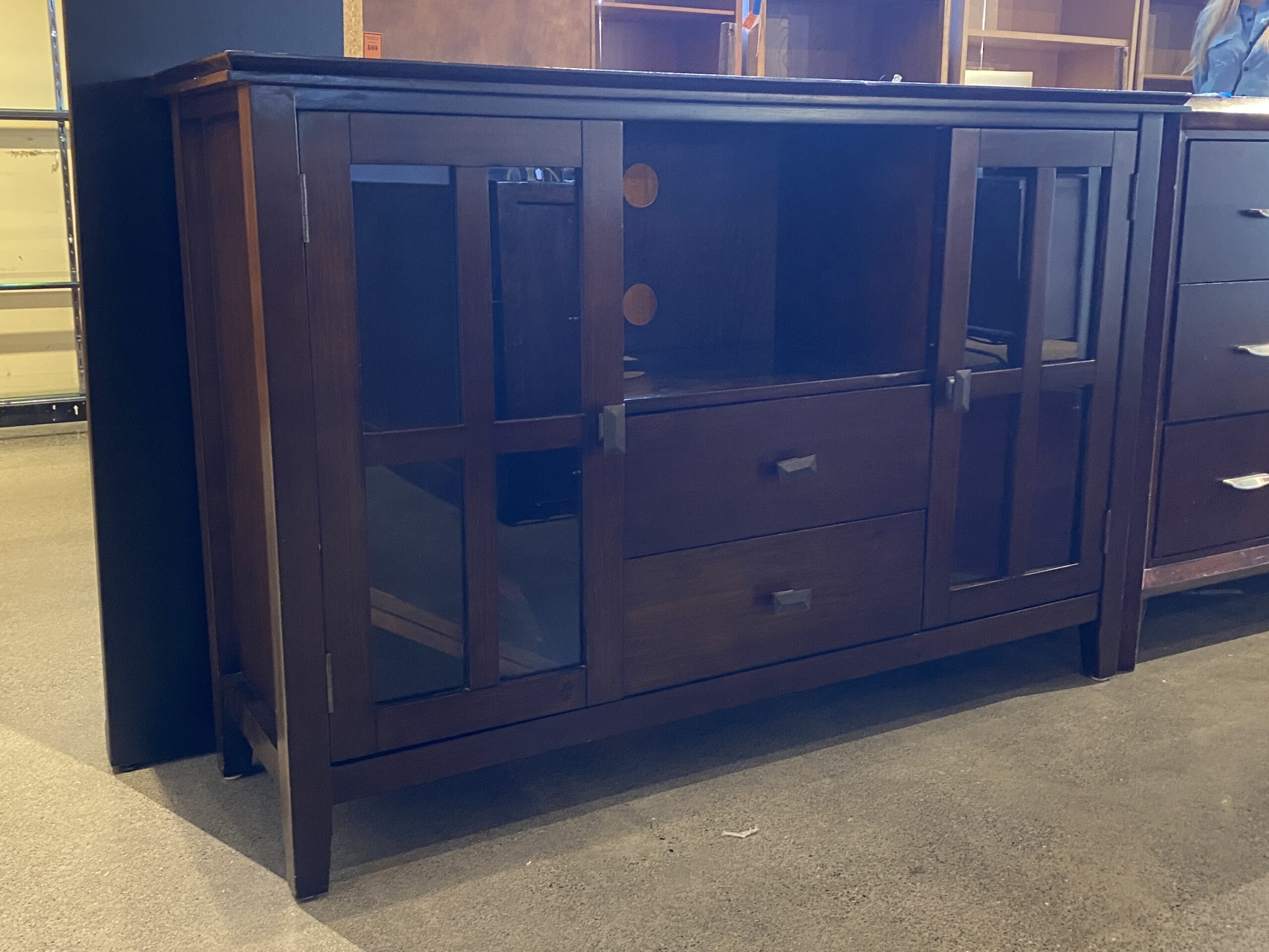 Espresso Brown Adjustable Shelf Media Cabinet