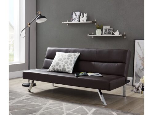 New in Box! Naomi Home Brown Leather Futon