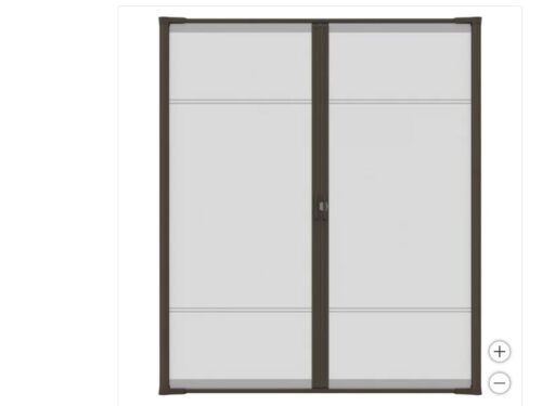 GENIUS NEW! Brown Double Door Retractable Screen Door