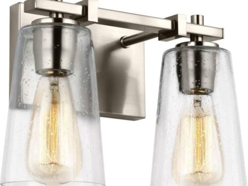 GENERATION LIGHTING 2 Light Bath Vanity in Traditional Style - Satin Nickel
