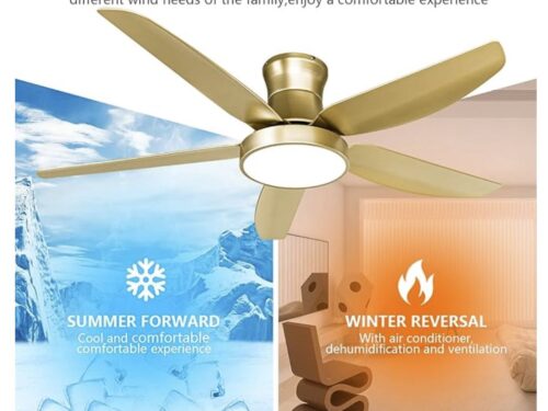52" Gold LED Ceiling Fan