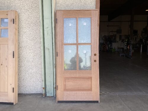 NEW! Mahogany 4 Lite Single Door 36" X 80" (Southcenter Store)