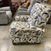 LA-Z-BOY Laural Blue and Gold Leaf Lean-Back Recliner