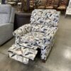 LA-Z-BOY Laural Blue and Gold Leaf Lean-Back Recliner